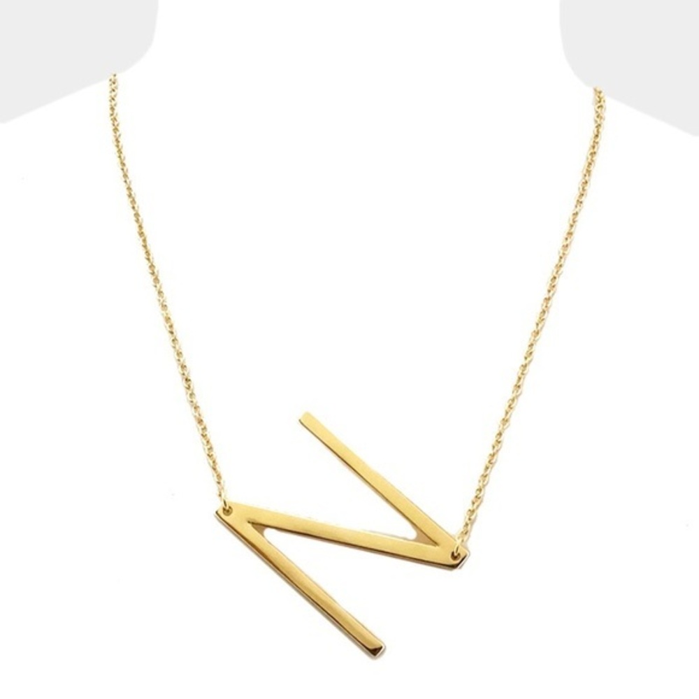 Gold monogram necklace